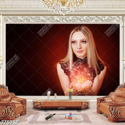 Tranh cô gái tóc vàng xinh đẹp SP7750