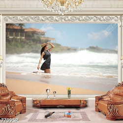 Tranh người đẹp bên bãi biển SP7709