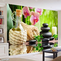 Tranh hoa và đá đen