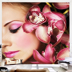 Tranh người đẹp và hoa lan SP7694