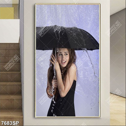 Tranh cô gái che ô SP7683