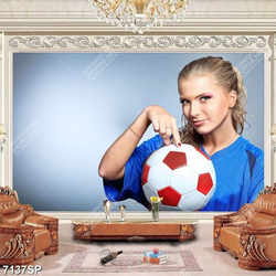 Tranh cô gái cầm quả bóng SP7137