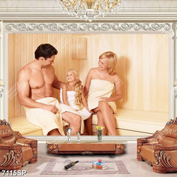 Tranh gia đình ngồi xông hơi SP7115