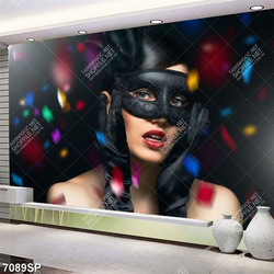 Tranh người đẹp đeo mặt nạ SP7089