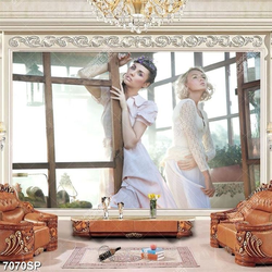 Tranh hai cô gái xinh đẹp SP7070