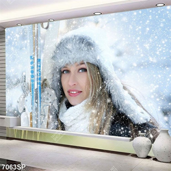 Tranh cô gái mùa đông SP7063