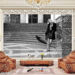 Tranh cô gái cầm ô SP7027