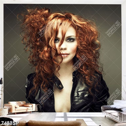 Tranh cô gái với mái tóc rối bời SP7483