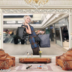 Tranh cô gái đi mua sắm SP7469