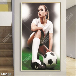 Tranh cô gái và quả bóng SP7465