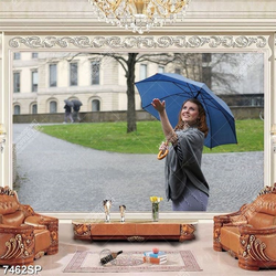 Tranh cô gái cầm chiếc ô SP7462