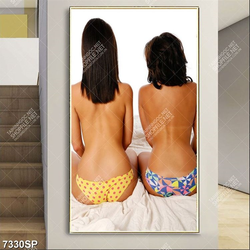 Tranh hai cô gái khoe lưng trần SP7330