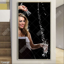 Tranh nghệ thuật cô gái cầm ly nước SP7306