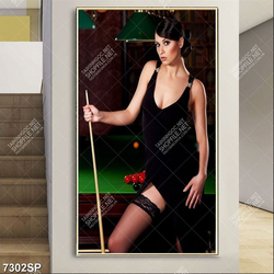 tranh billiard pool snooker bi a bi-a Tranh bida cô gái sexy