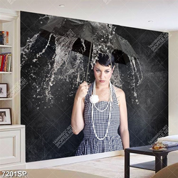 Tranh cô gái cầm ô SP7201
