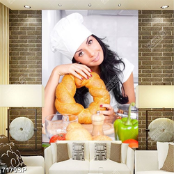 Tranh cô gái và bánh mỳ