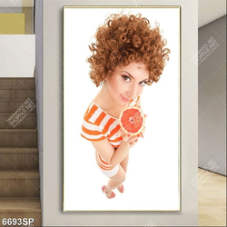 Tranh cô gái tóc xoăn SP6693