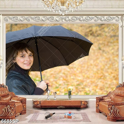 Tranh cô gái cầm ô SP6685