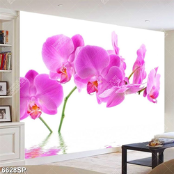 Tranh cành hoa lan tím file psd