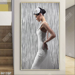 Tranh người đẹp mặc váy trắng SP6613
