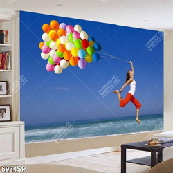 Tranh cô gái cầm chùm bong bóng SP6934