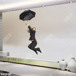 Tranh cô gái cầm ô SP6895