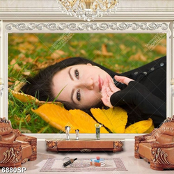 Tranh cô gái nằm trên cỏ SP6880