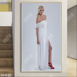 Tranh người đẹp mặc váy trắng SP6846