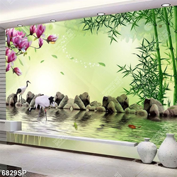 Tranh hoa và chim hạc