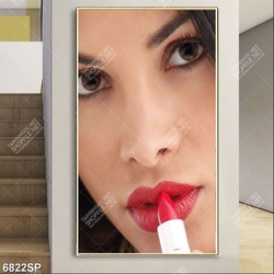 Tranh cô gái tô son đỏ SP6822