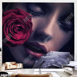 Tranh người đẹp và hoa hồng SP6806