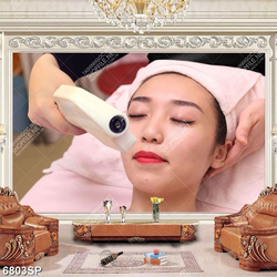 Tranh cô gái chăm sóc da