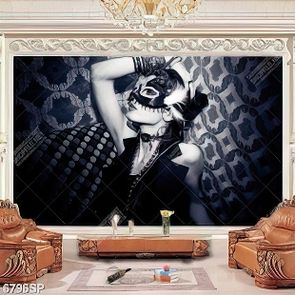 Tranh người đẹp đeo mặt nạ SP6796