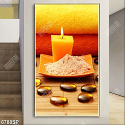 Tranh ngọn nến và muối đá spa