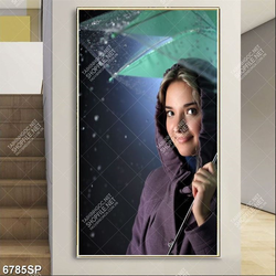 Tranh cô gái che ô SP6785