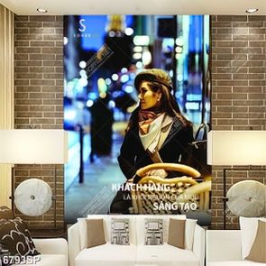 Tranh cô gái trẻ đẹp in file gốc