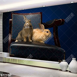 Tranh hai chú thỏ nhỏ