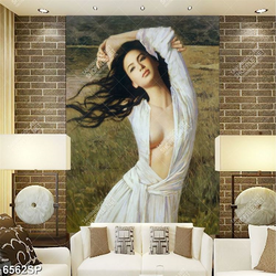 Tranh vẽ thiếu nữ xinh đẹp SP6562