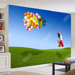 Tranh cô gái cầm chùm bong bóng SP6555