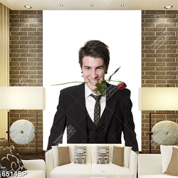 Tranh chàng trai ngậm cành hồng SP6514