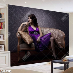 Tranh người đẹp mặc váy tím SP6474