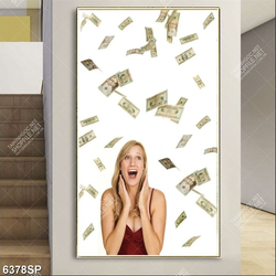 Tranh cô gái và tiền đô la SP6378