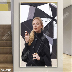 Tranh cô gái che ô SP6040