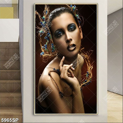 Tranh người mẫu make up nghệ thuật