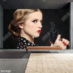 Tranh người đẹp cấm súng SP5929