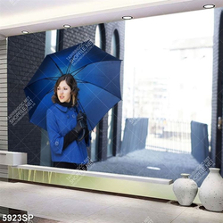 Tranh cô gái che ô xanh SP5923