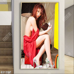 Tranh cô gái khoe lưng trần gợi cảm SP6313
