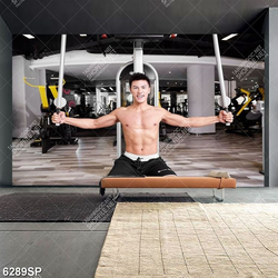 Tranh phong gym chàng trai tập thể thao SP6289