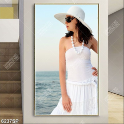 Tranh người đẹp mặc váy trắng SP6237