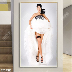Tranh cô gái mặc váy trắng SP6203